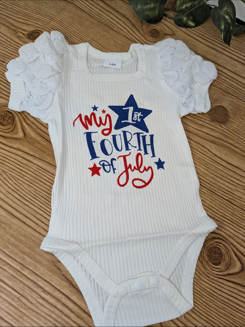 "My 1st Fourth of July" White Baby Onesie